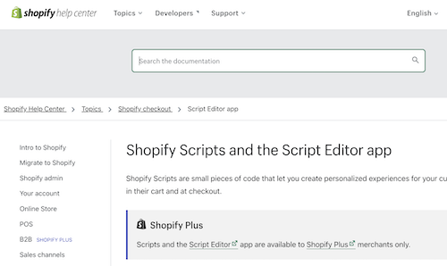 Shopify Scripts Docs